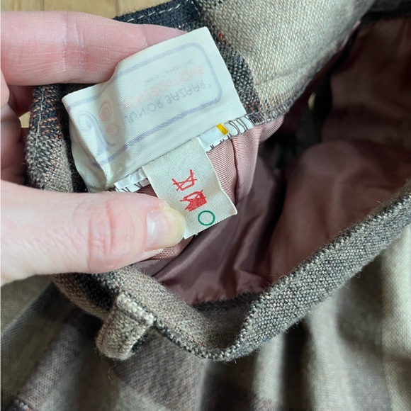 Vintage Sears Canada Junior Bazaar Plaid Skirt 70s A-Line Wool midi pockets - Picture 5 of 9